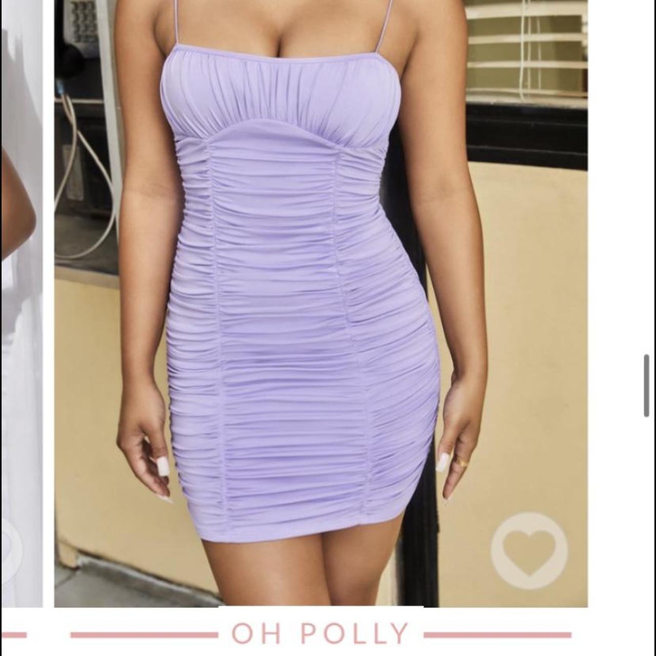 Lilac / purple ruched oh polly dress ...