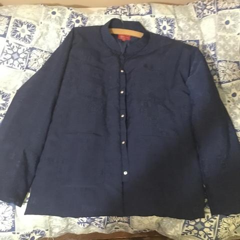 Supreme mandarin jacket in the navy colourway size... - Depop