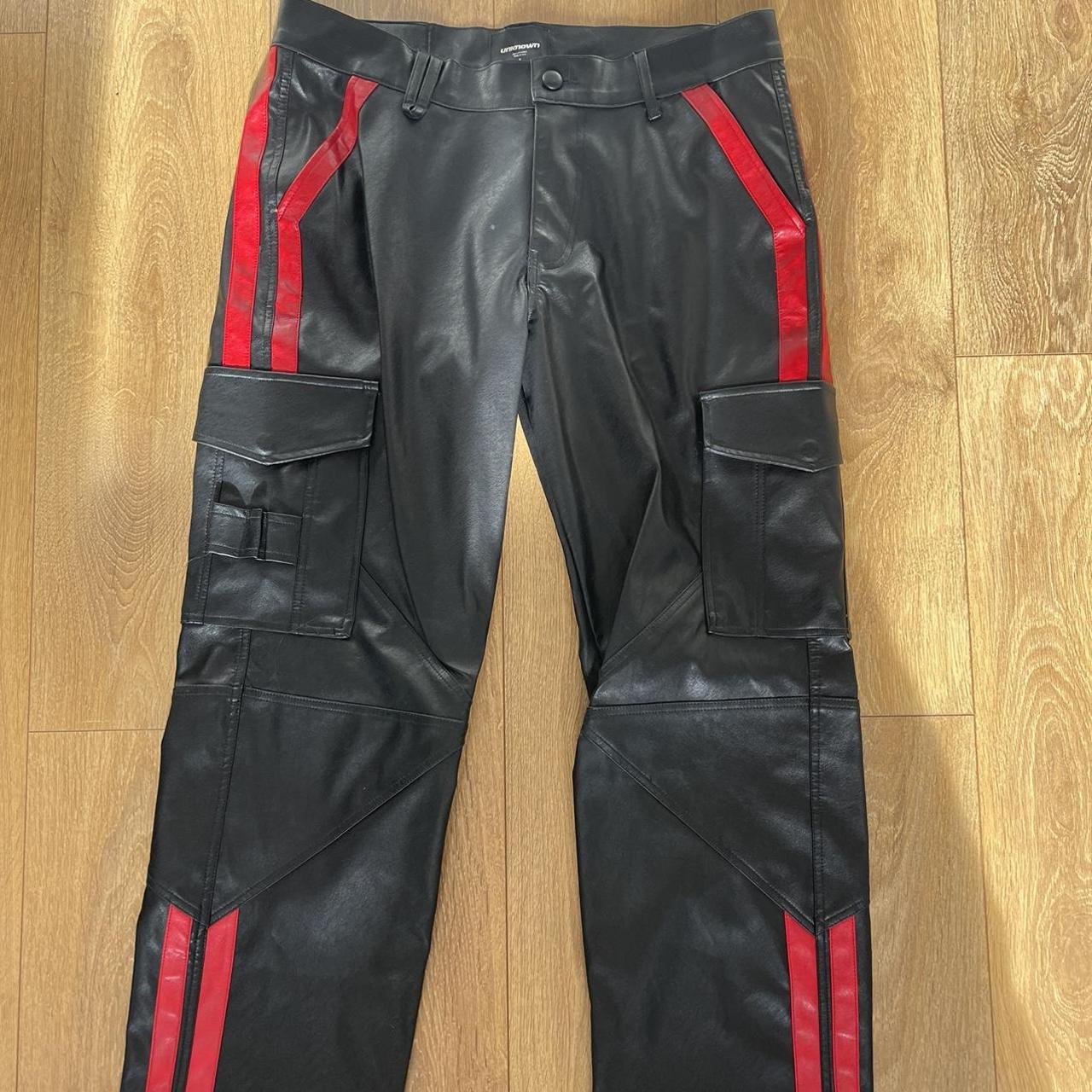 Unknown London vegan leather trousers, 10/10... - Depop