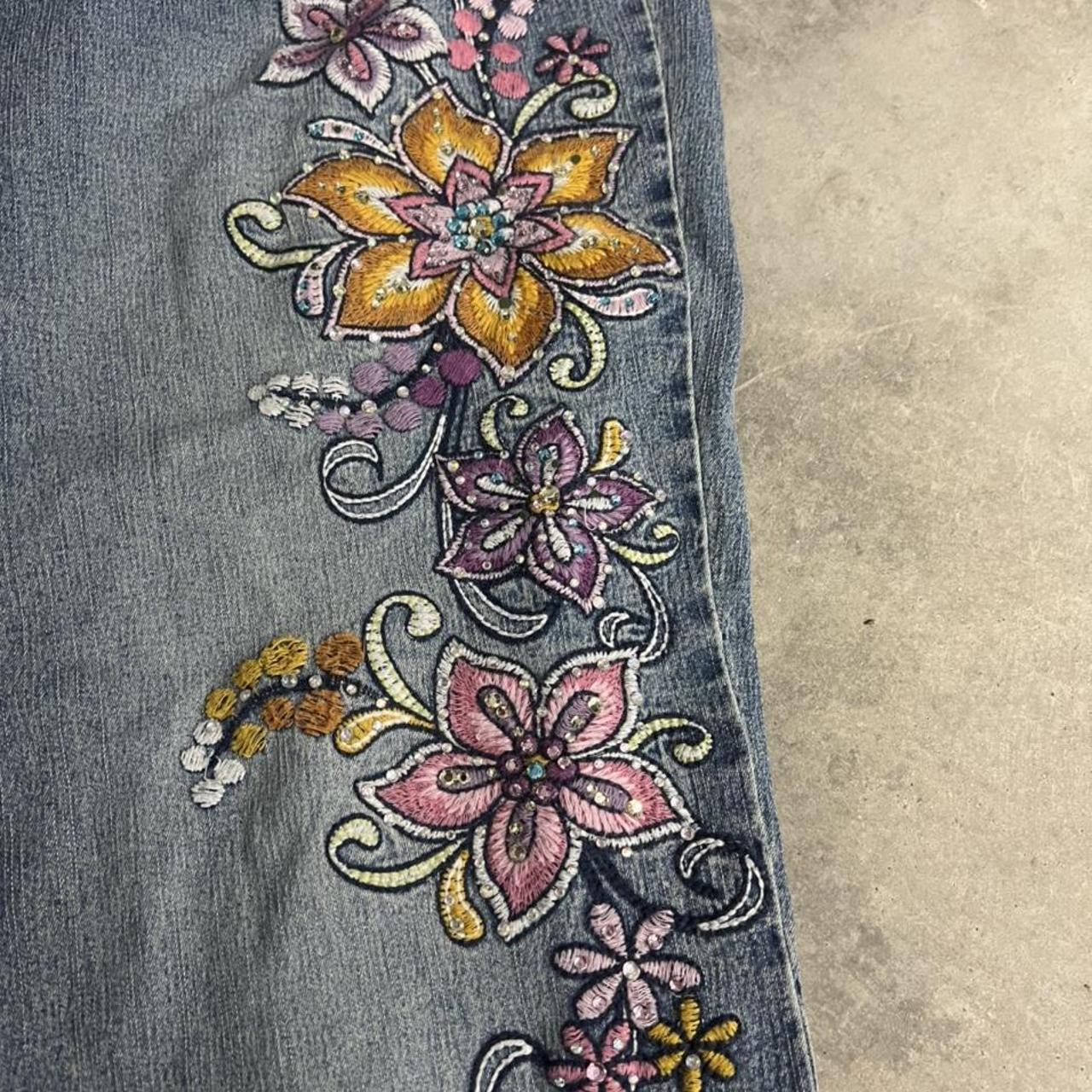 vintage angels butterfly flare jeans! plus size 26w.... - Depop