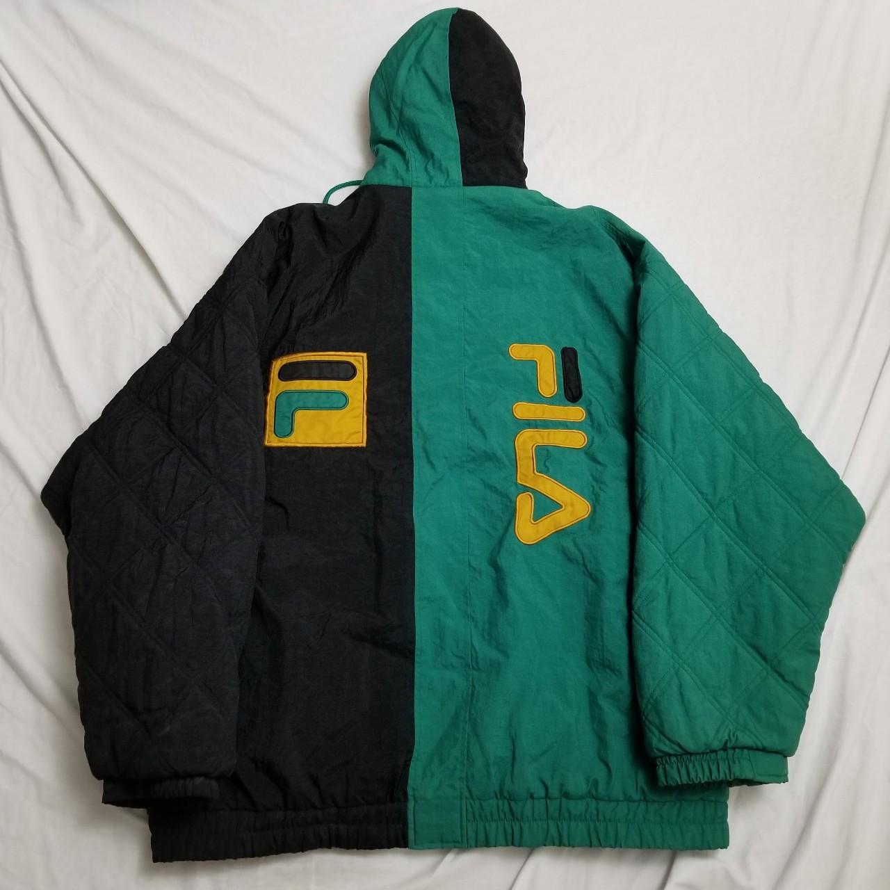 Fila puffer shop jacket green