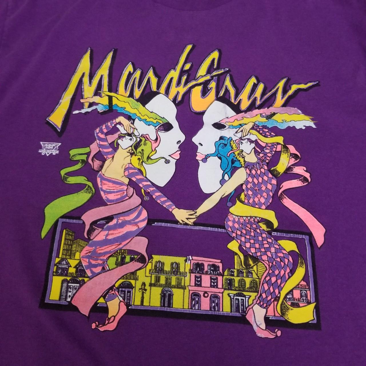 Vintage 80s 90s New Orleans Mardi Gras Art T Shirt... - Depop