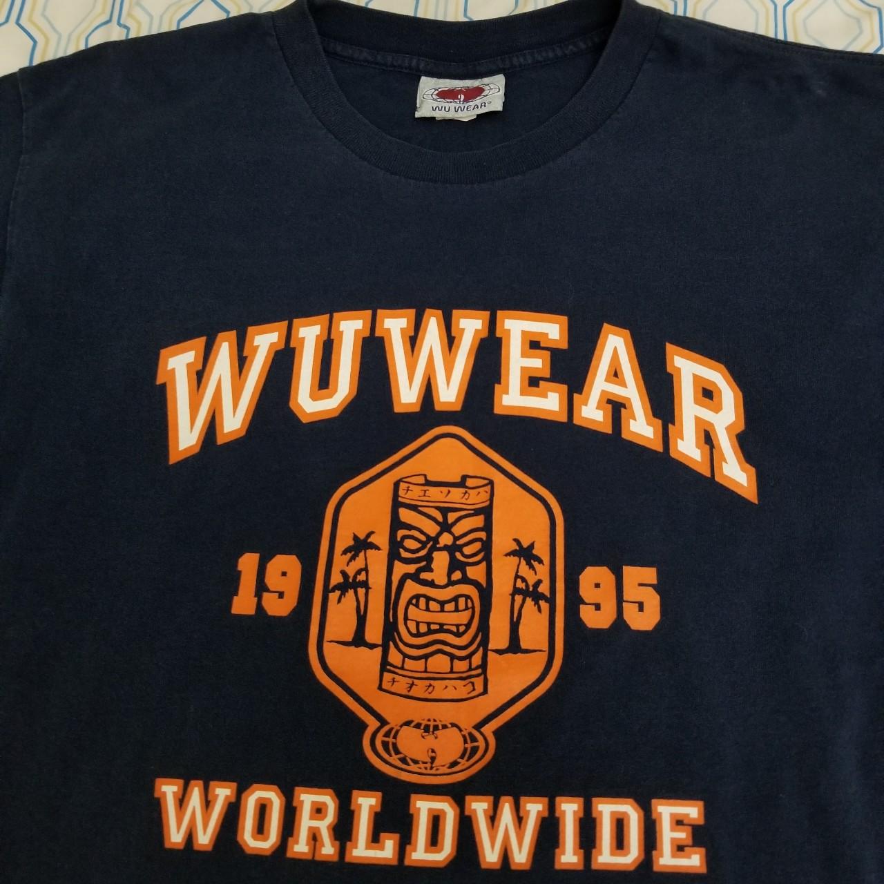 Vintage 90s Wu Wear Wu Tang Clan T Shirt Blue Orange... - Depop