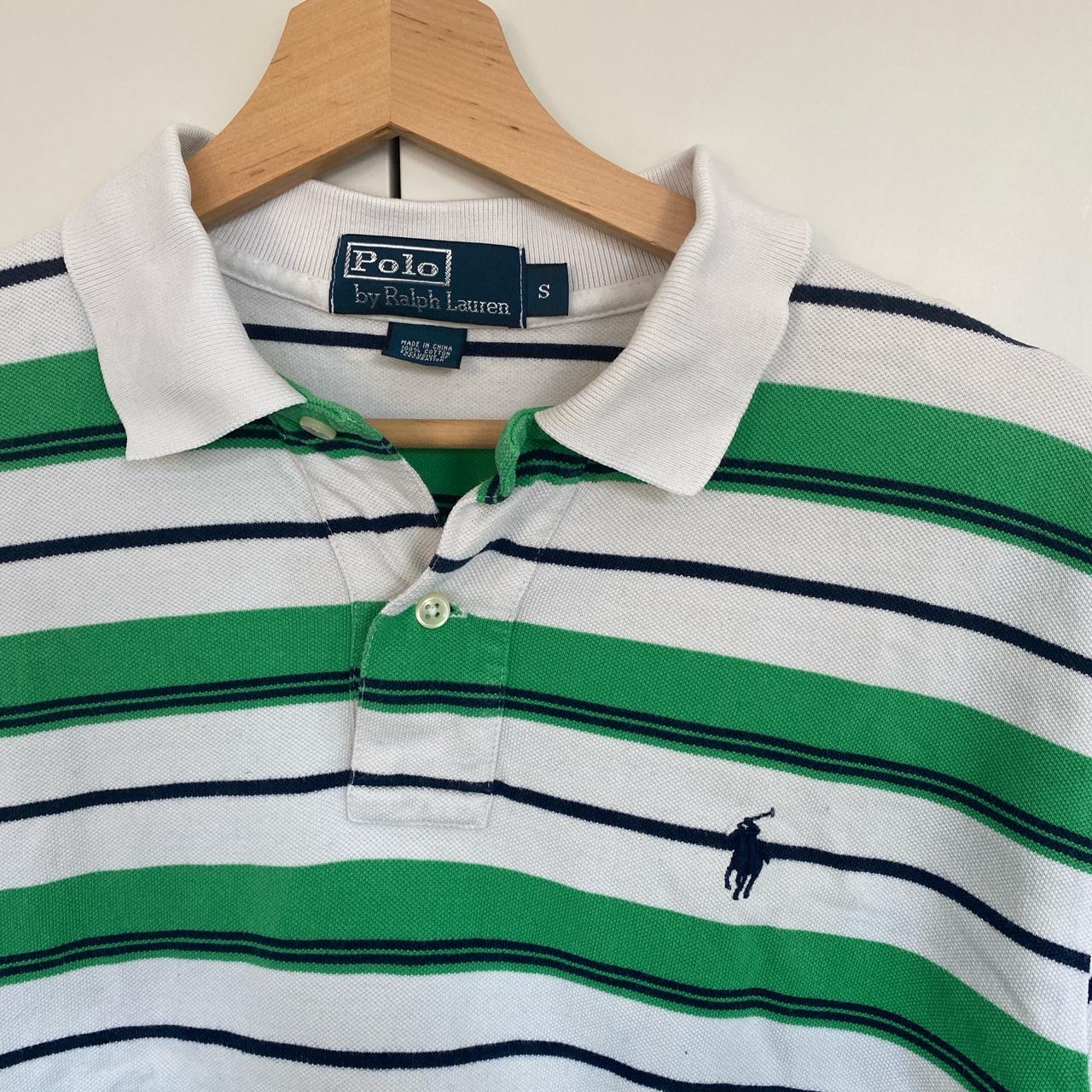 Polo Ralph Lauren, white polo with green and black... - Depop