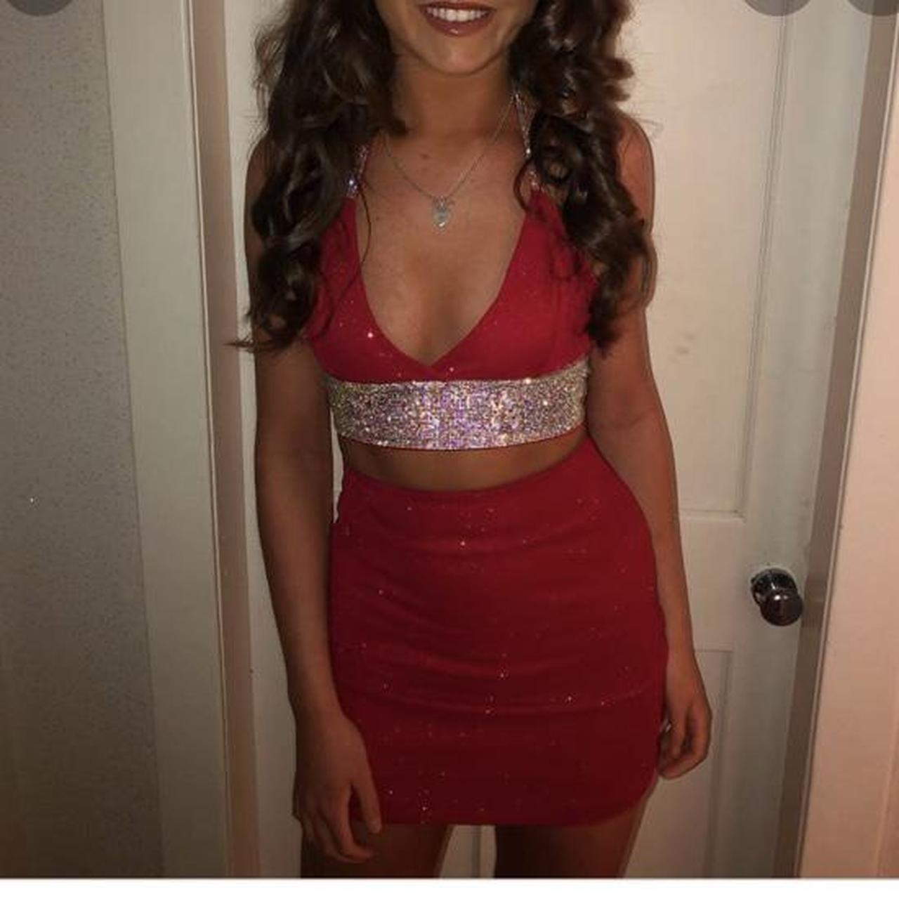 red sparkly two piece