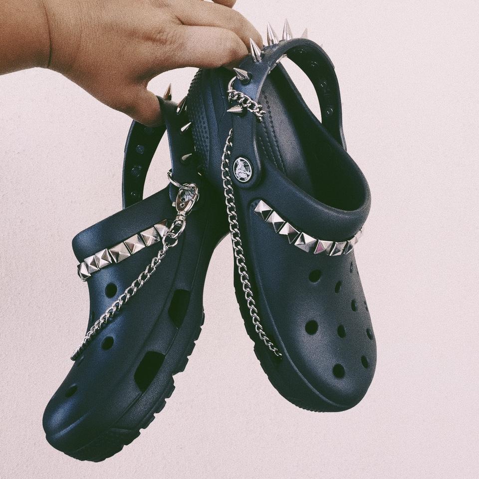 CUSTOM GOTH CROCS. I can make these any color or - Depop