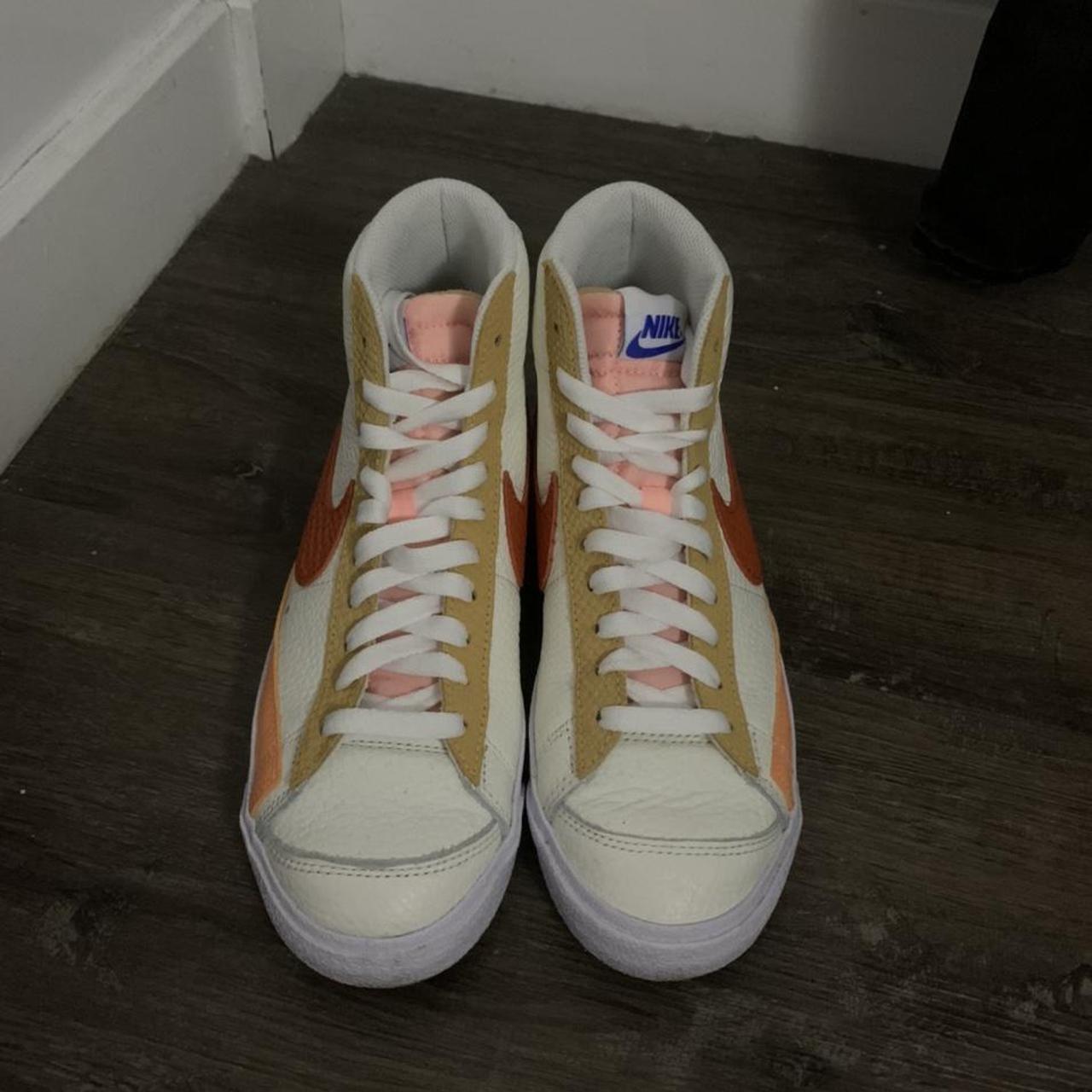 nike blazer mid 77 trainers in off white sunset tones