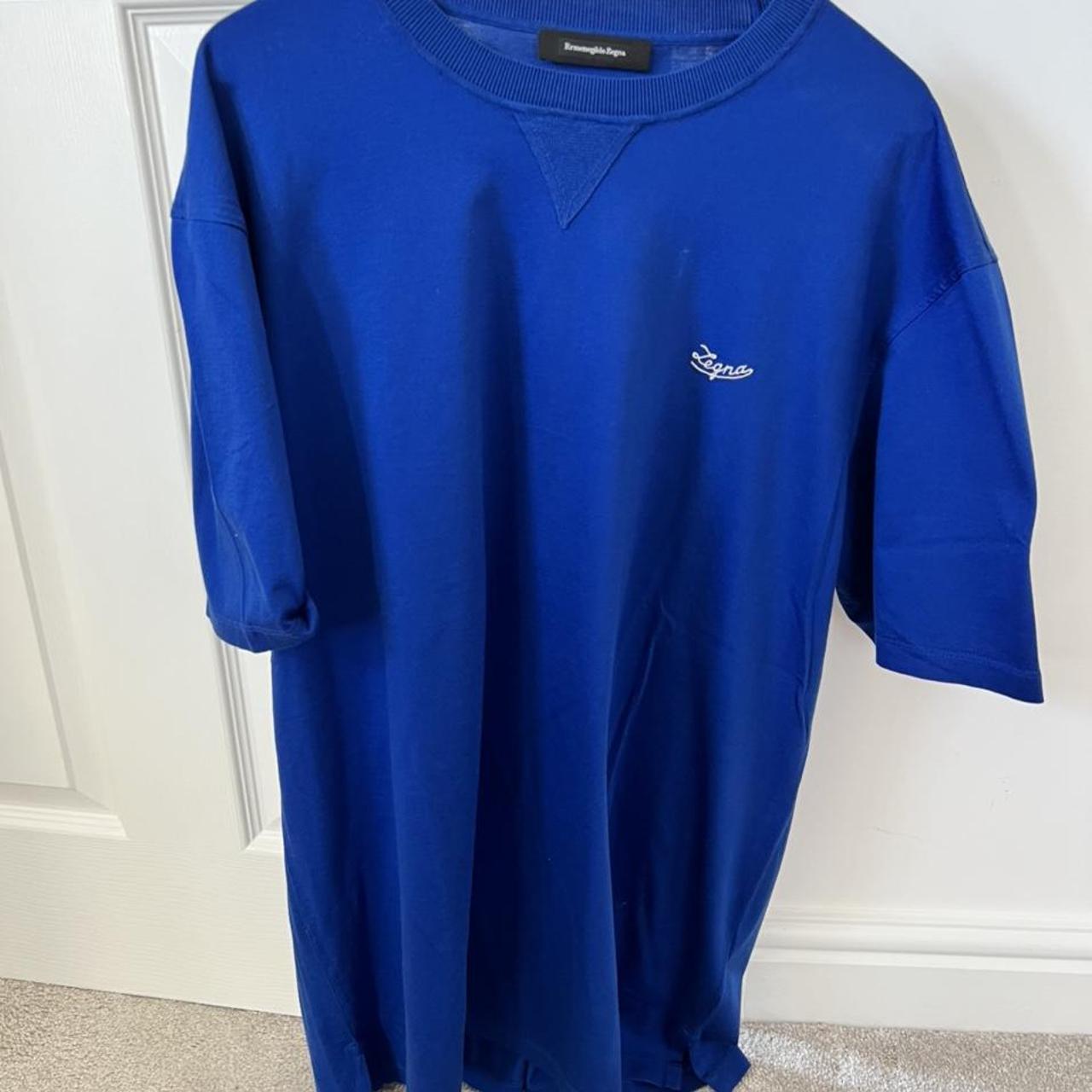 Mens Zegna tshirt Blue XL (size 54) Brand new with... - Depop