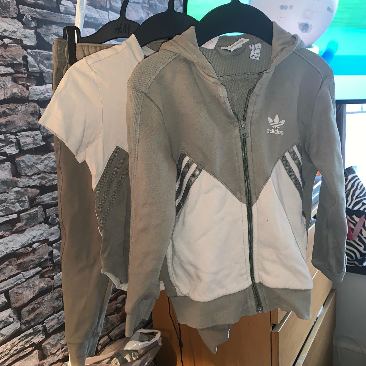 Kids khaki adidas on sale tracksuit