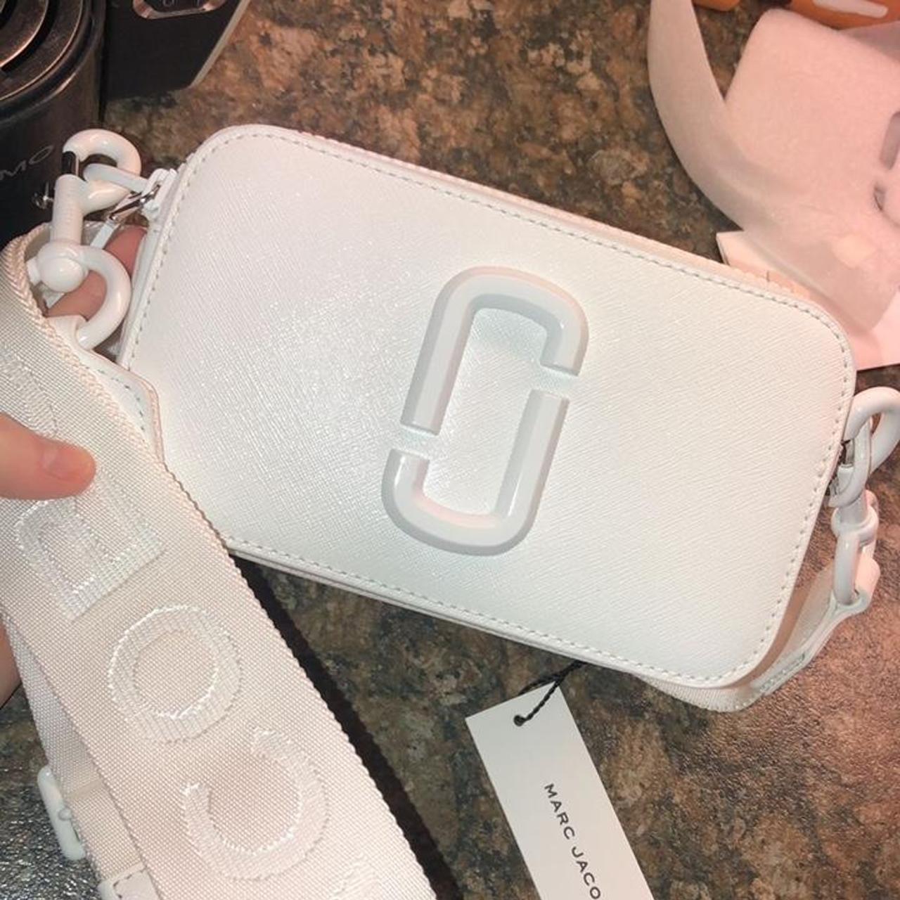 All white marc jacobs snapshot online bag