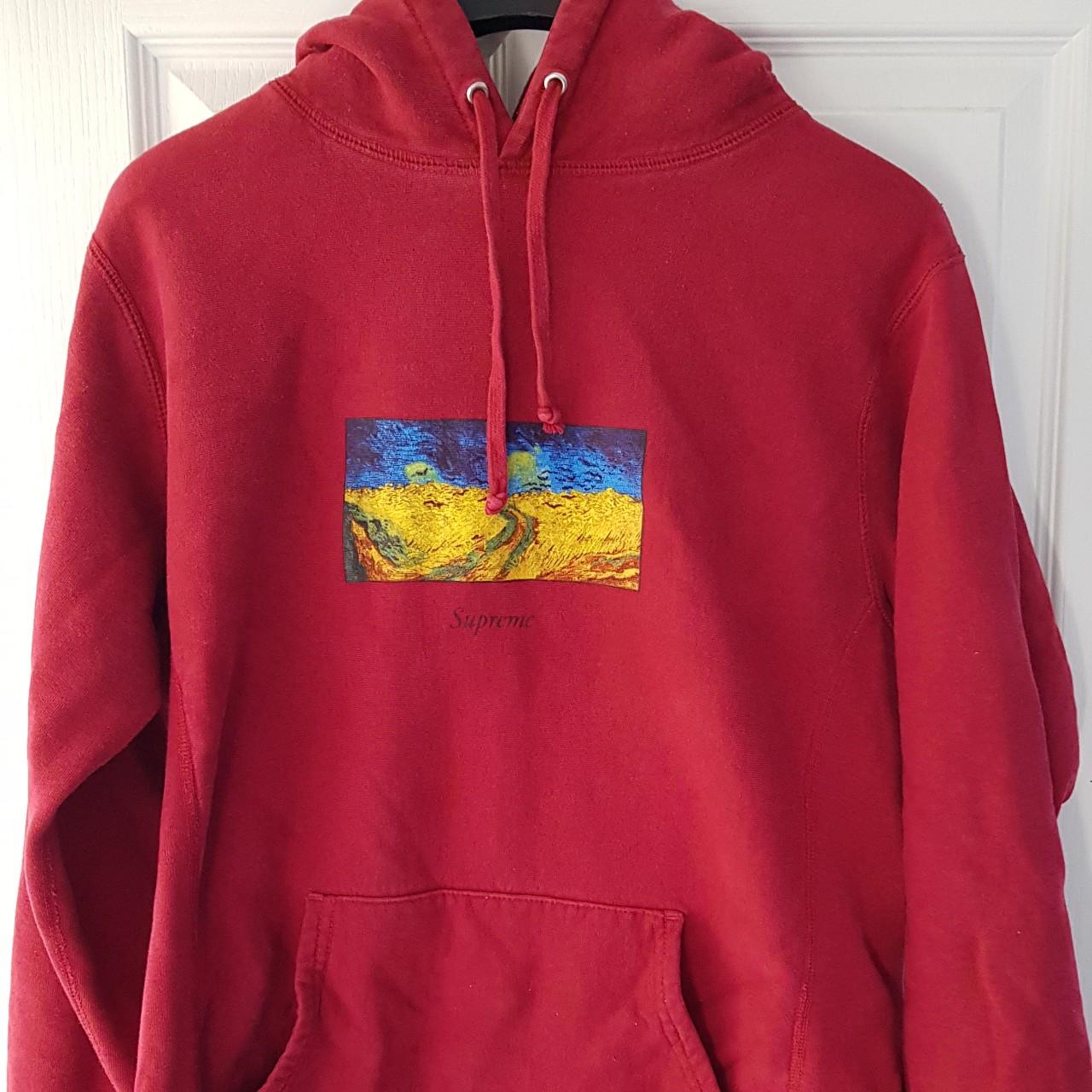 Supreme field hoodie in red, 7/10 condition, slight...