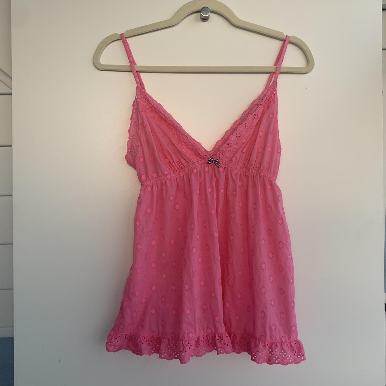 cute pink ruffly tank top from Victoria’s Secret... - Depop