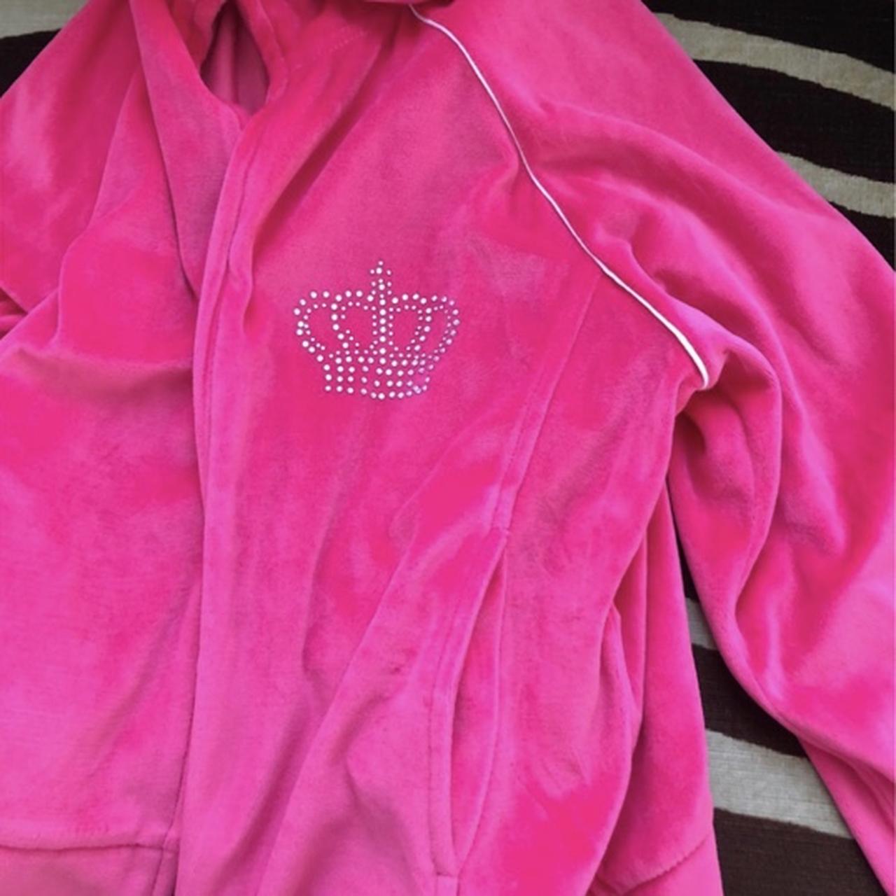 Crown diamonte hot pink velour jacket! Juicy couture... Depop