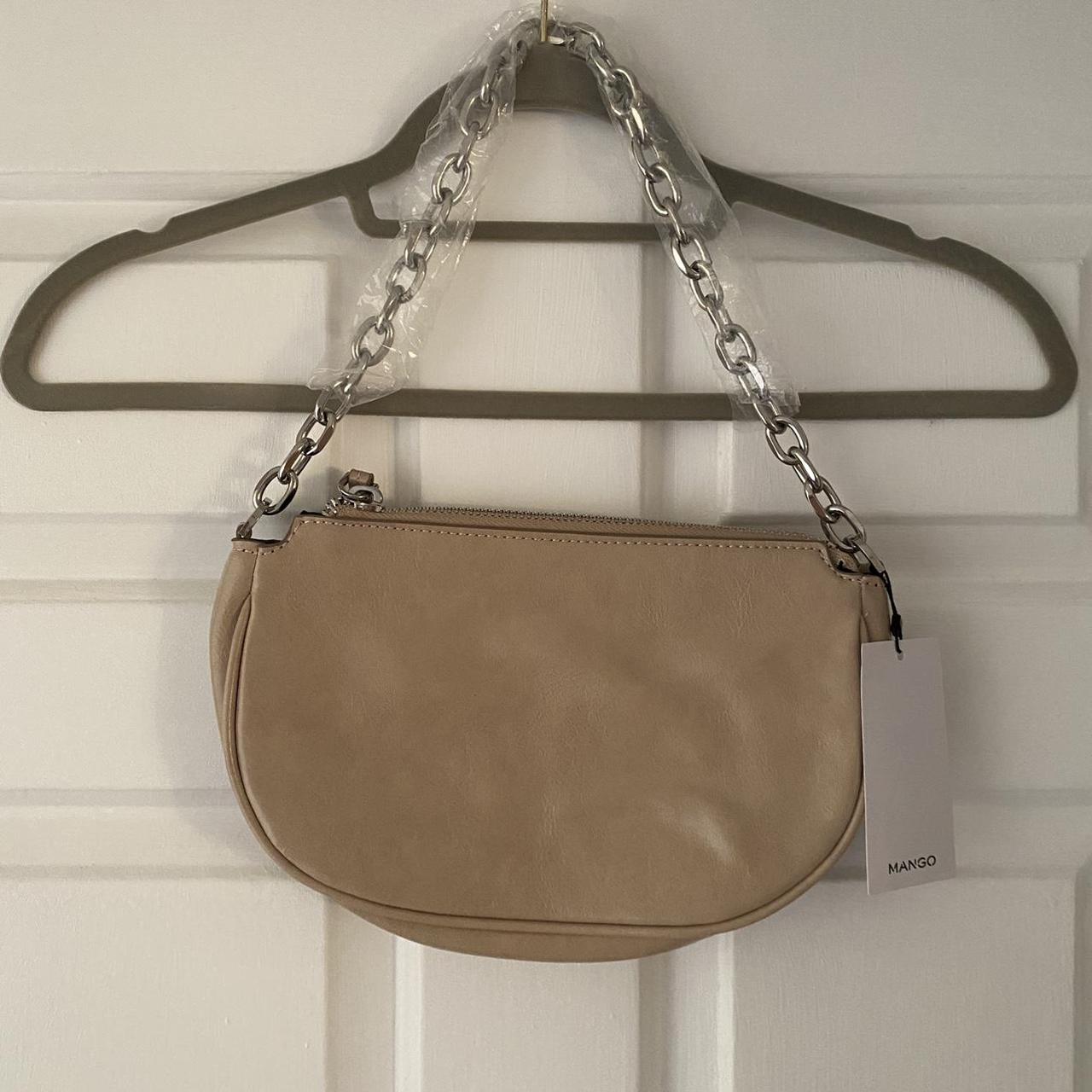 Nude bag mango silver detailing. brand new