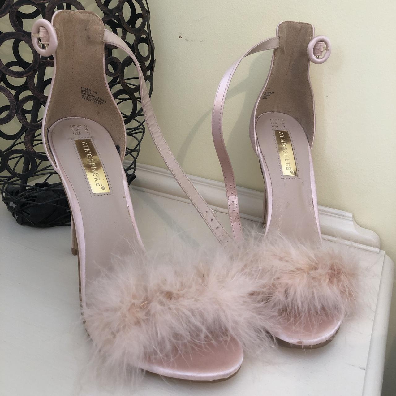 light pink fluffy heels