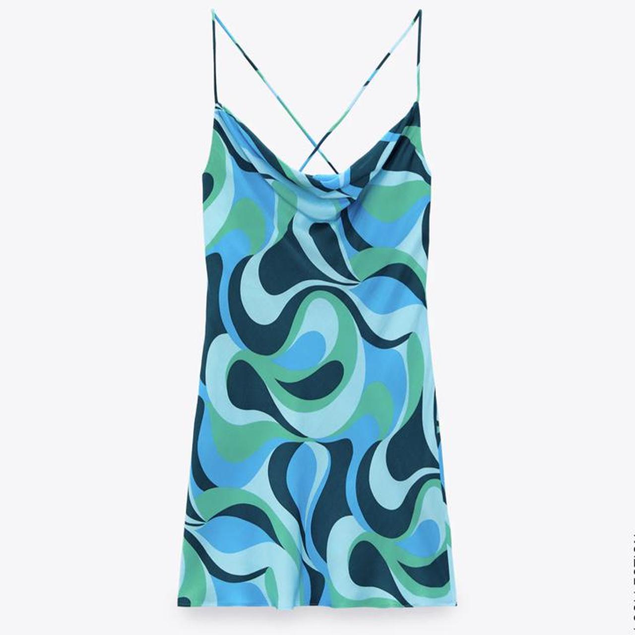 blue swirl zara dress