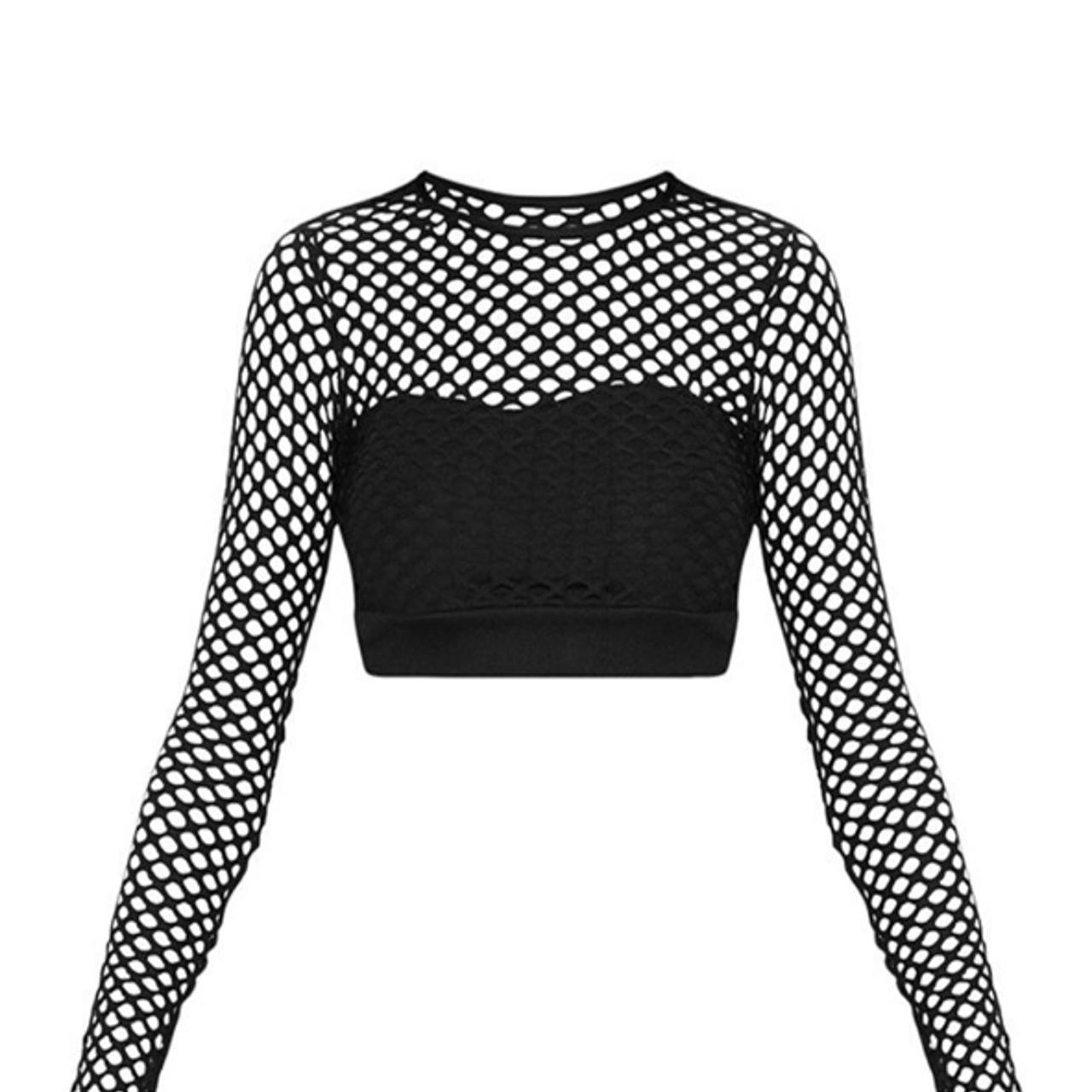Pretty little thing long sleeved fish net top. Only... Depop