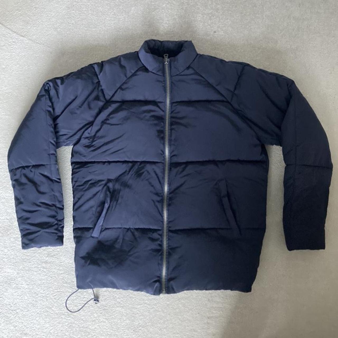 Puffer Jacket, Dark Blue, Size L, Condition is Used... - Depop