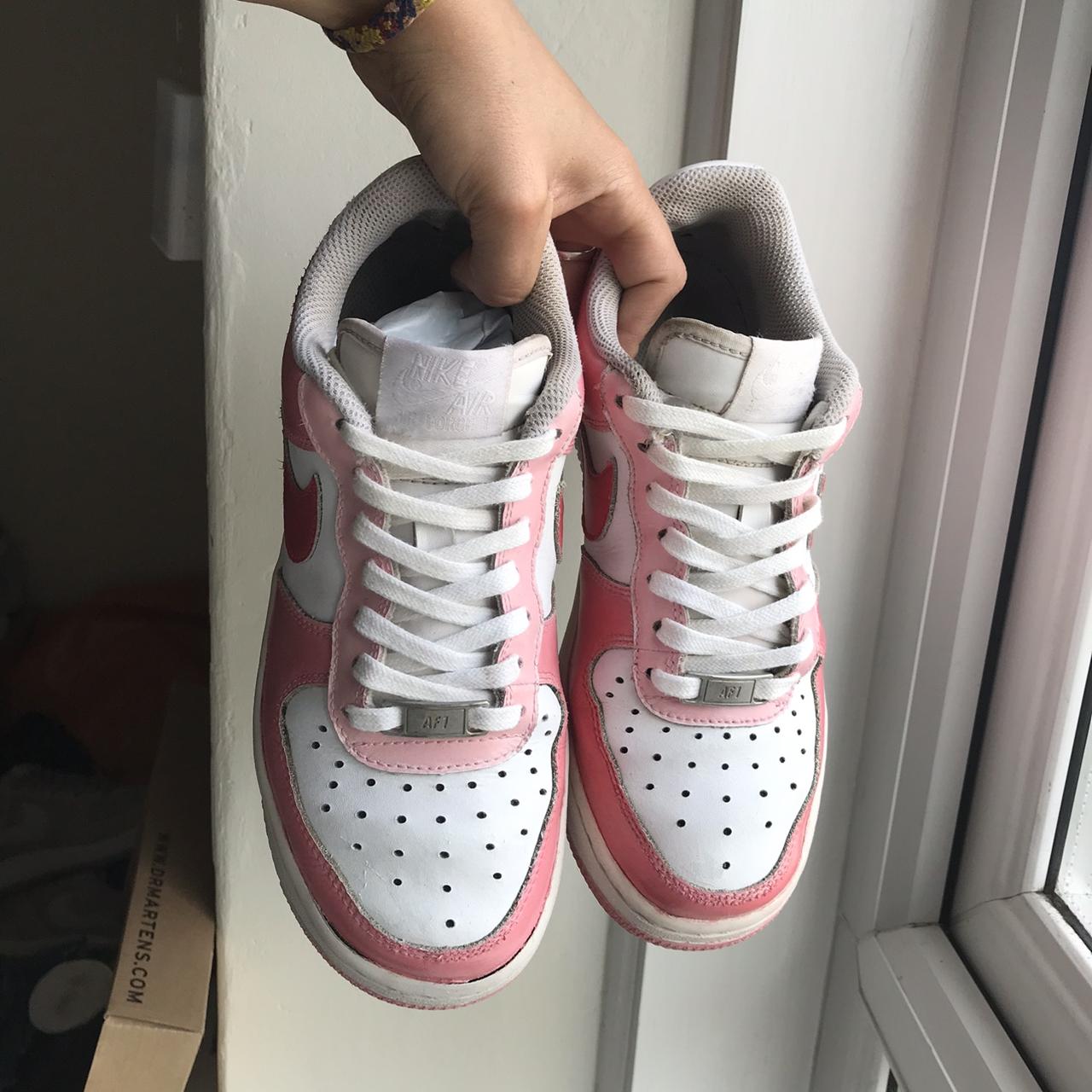 Sold out! NIKE AIR FORCE 1 - baby pink custom £90 - Depop