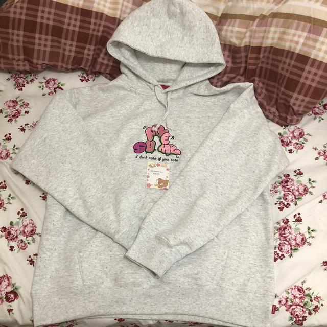 Supreme Don't Care Heather Gray Hooded Sweatshirt... - Depop