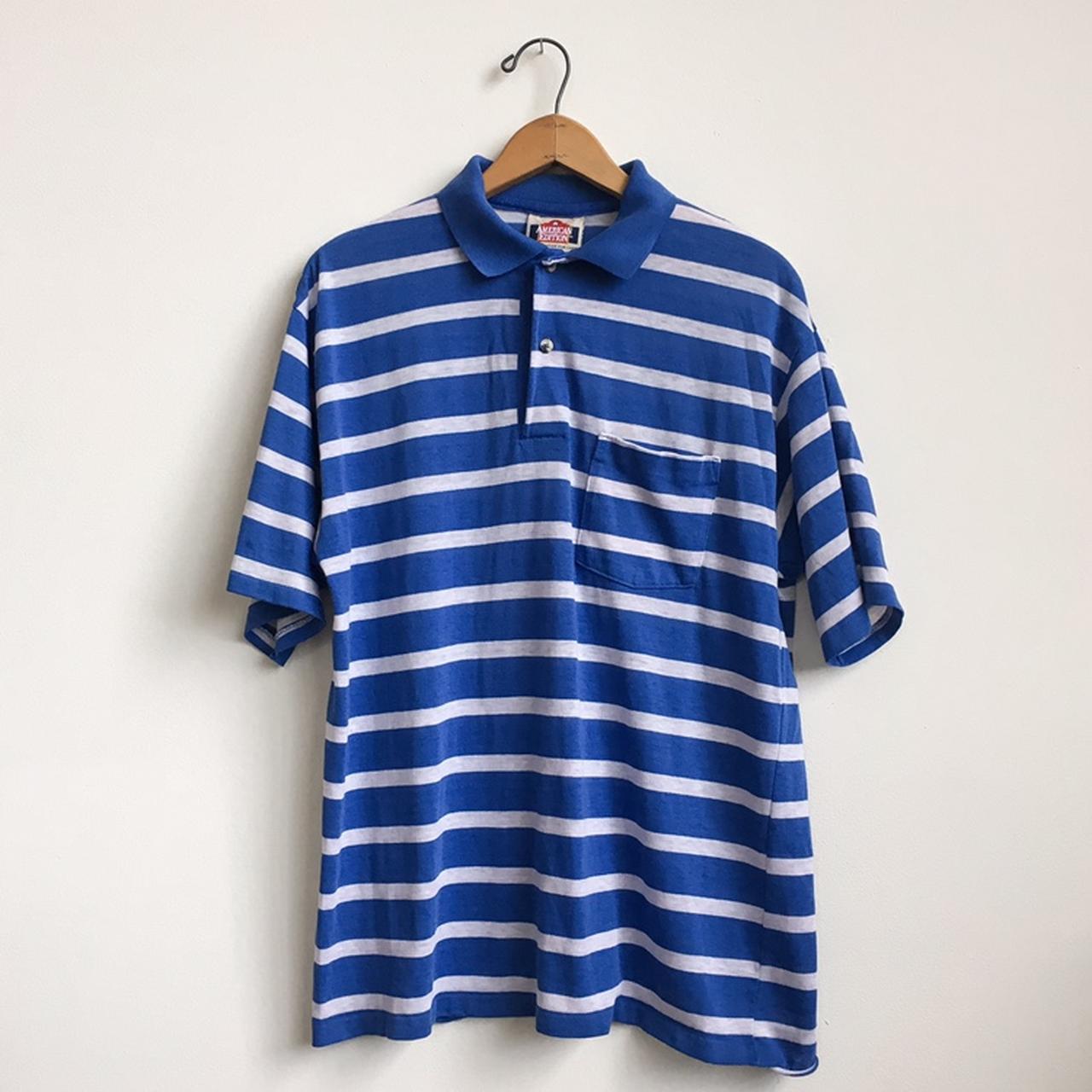 Vintage 80s / 90s American Edition polo style blue... - Depop