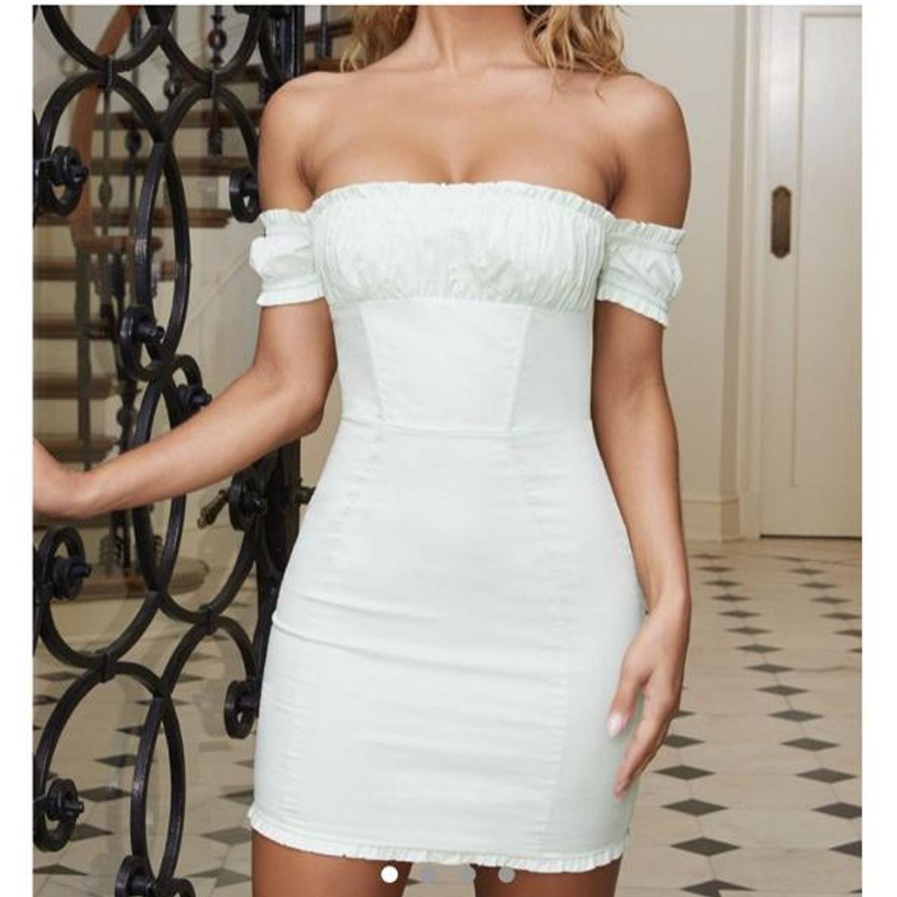 oh polly white off the shoulder dress