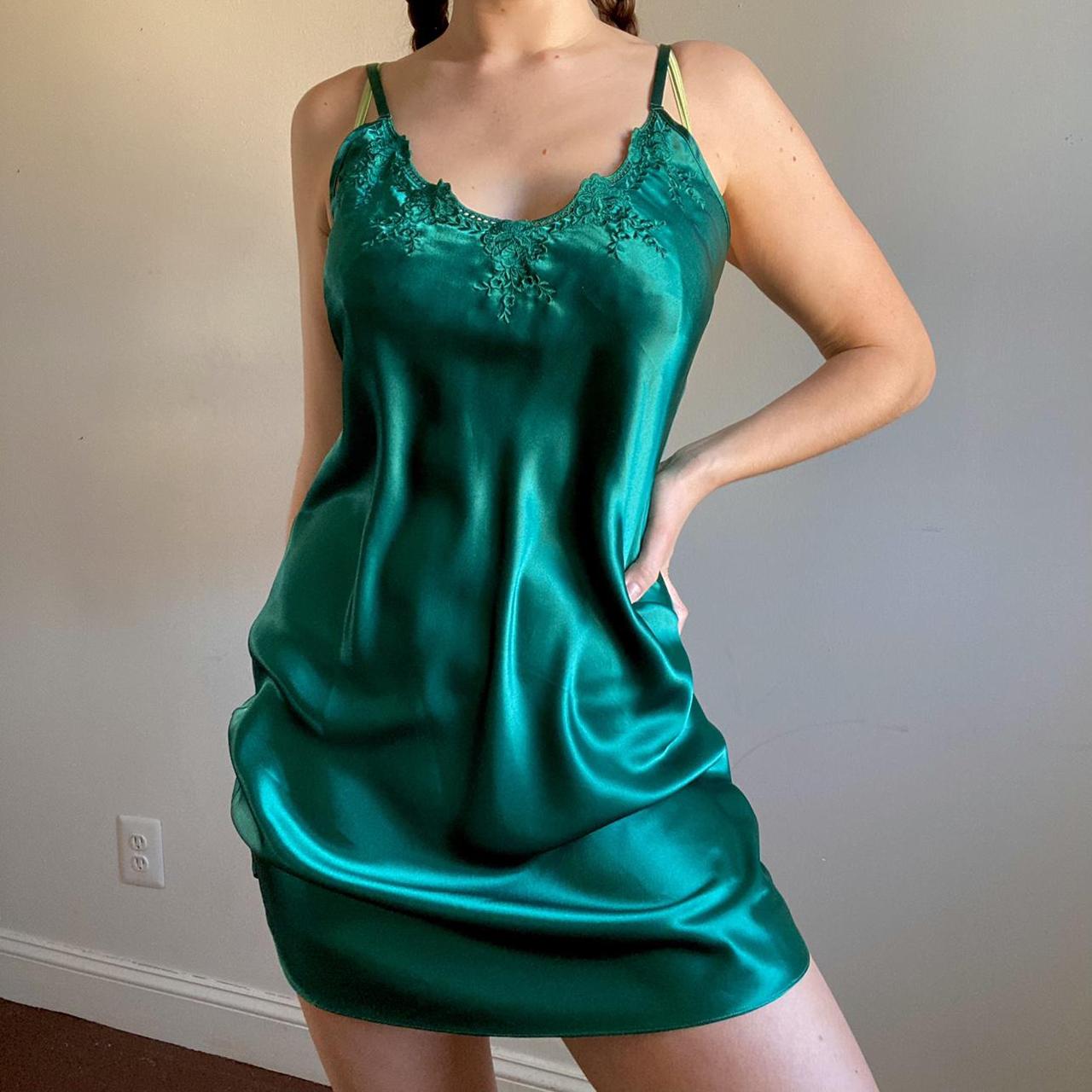 🦎sexy vintage emerald green slip dress🐍 frm the... Depop