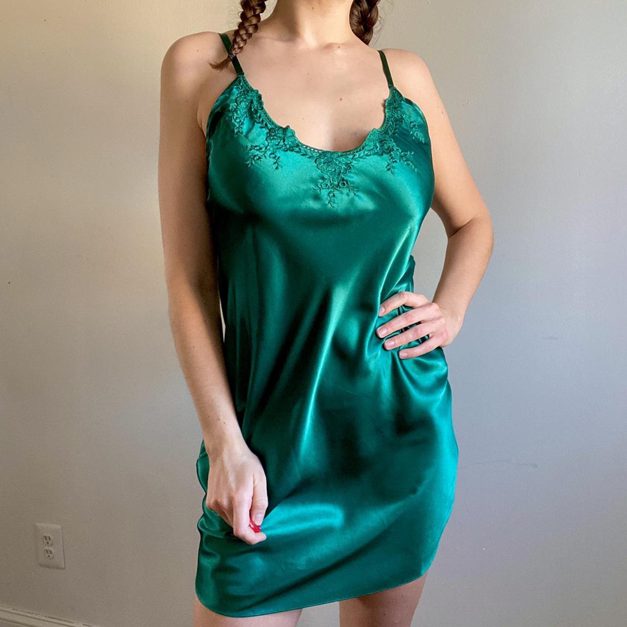 🦎sexy vintage emerald green slip dress🐍 frm the... Depop