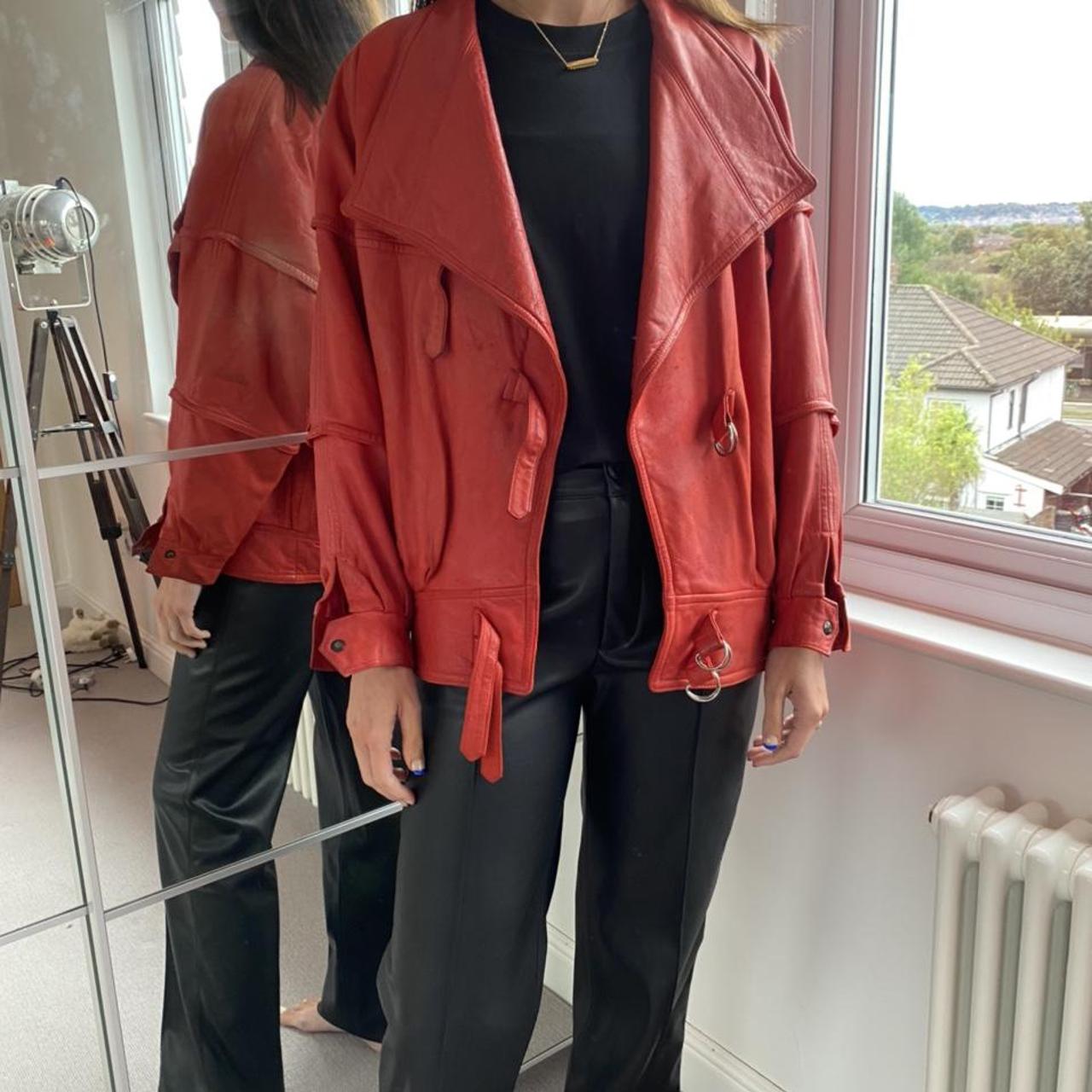 vintage red leather jacket