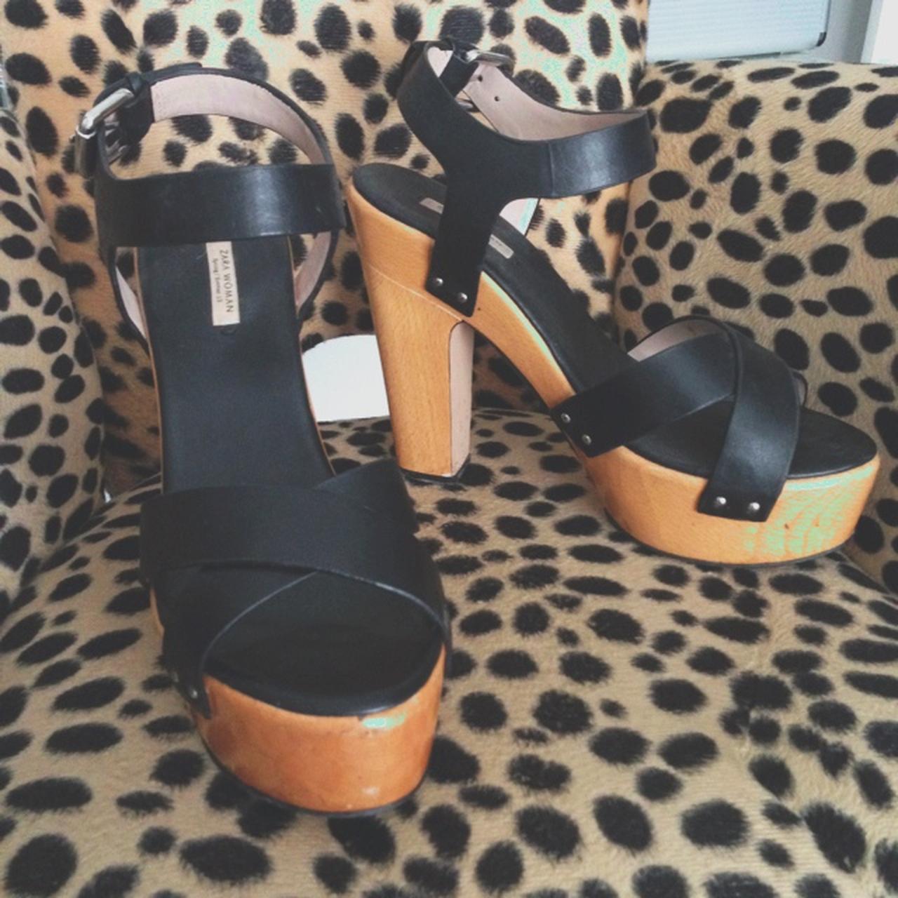 zara platform sandals black