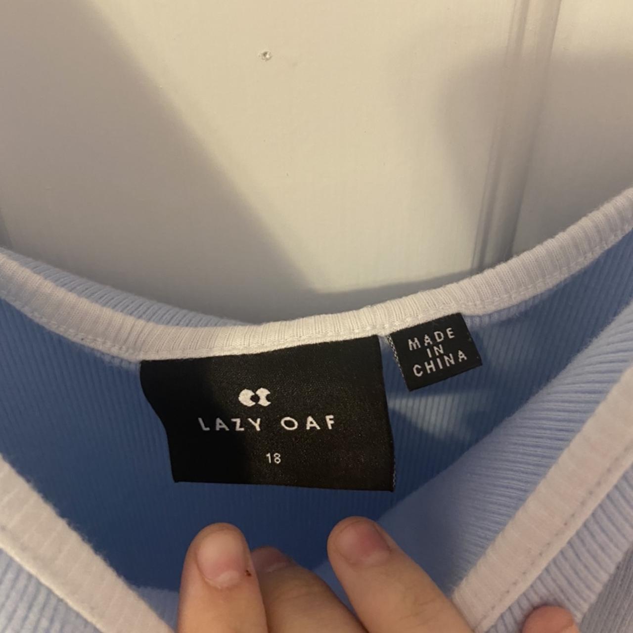 Lazy Oaf Women's White and Blue Vest (2)