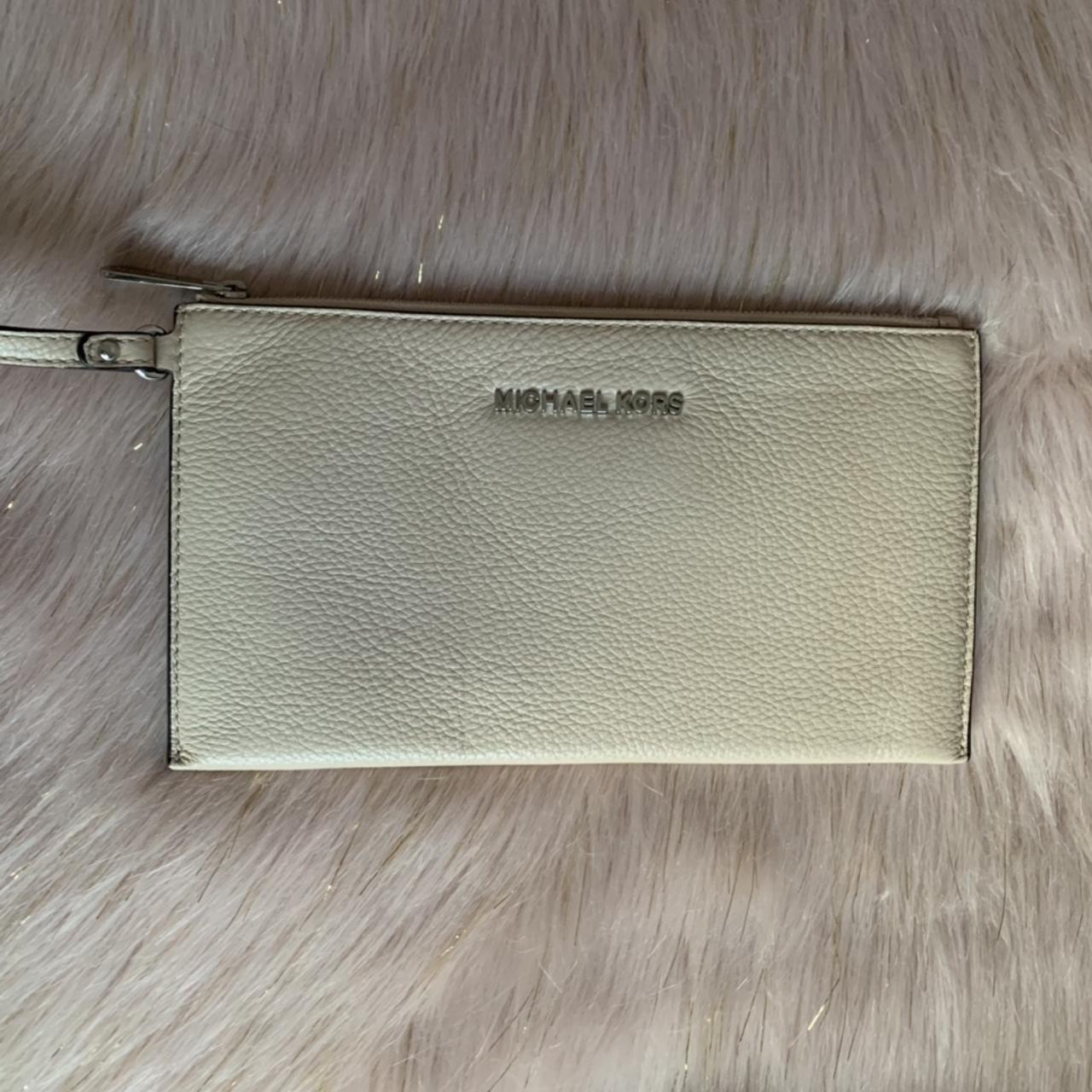 nude michael kors clutch