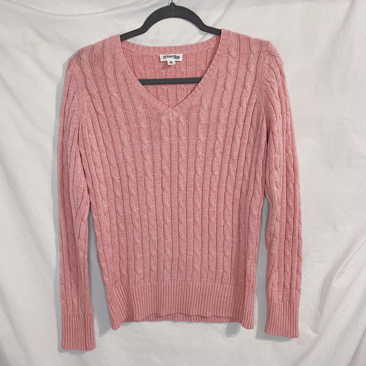 💗 BABY PINK CABLE KNIT V NECK SWEATER 💗 this is the... - Depop