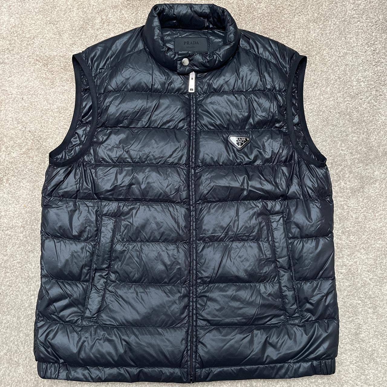 Mens black prada body warmer size 52 - Depop