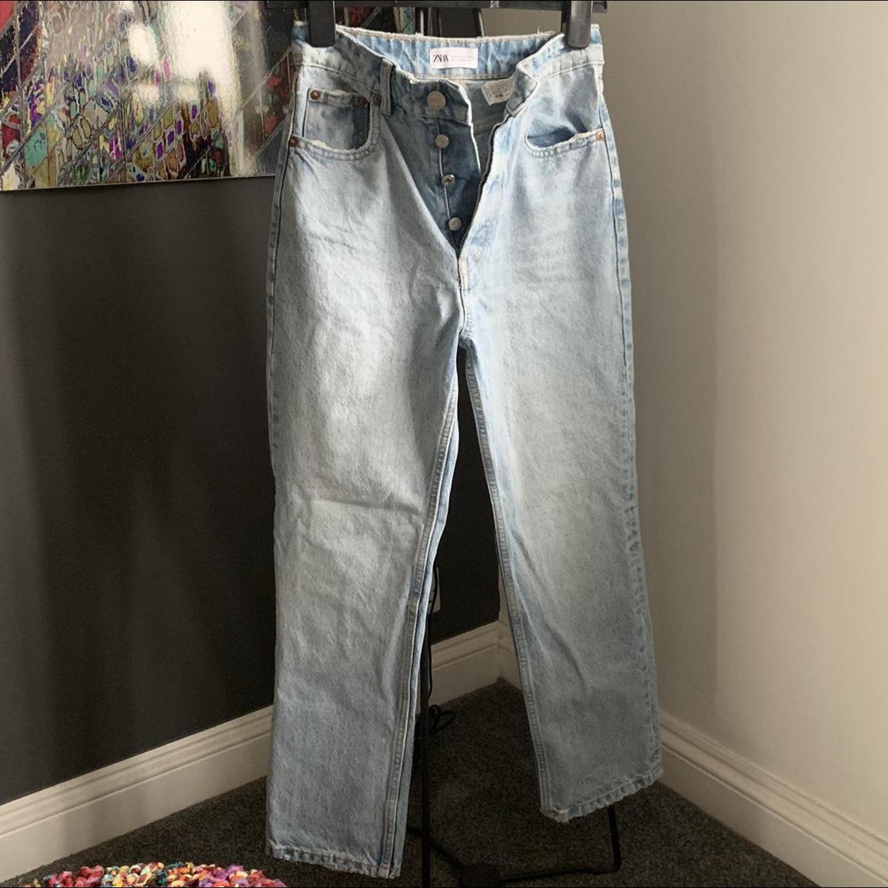 Zara straight leg crop jeans. Just waisted button... - Depop