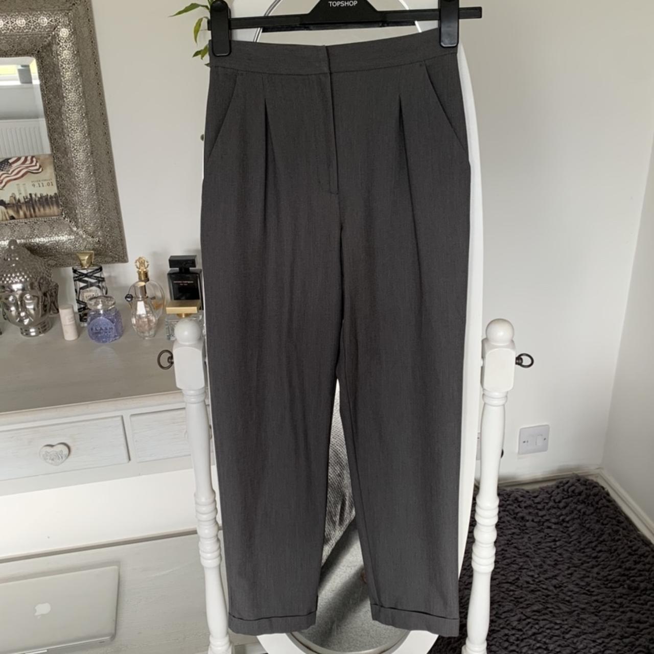 Topshop size 6 grey high waisted trousers great... - Depop