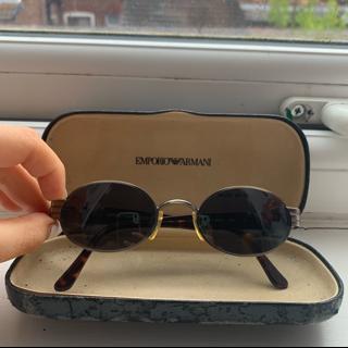 Armani Women's Black and Brown Sunglasses | Depop
