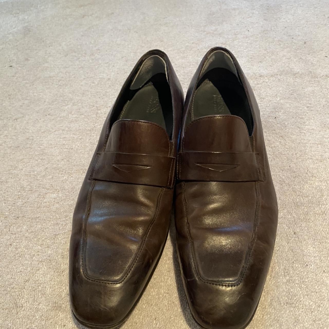 Hugo Boss blue loafers. Great condition, warn but... - Depop