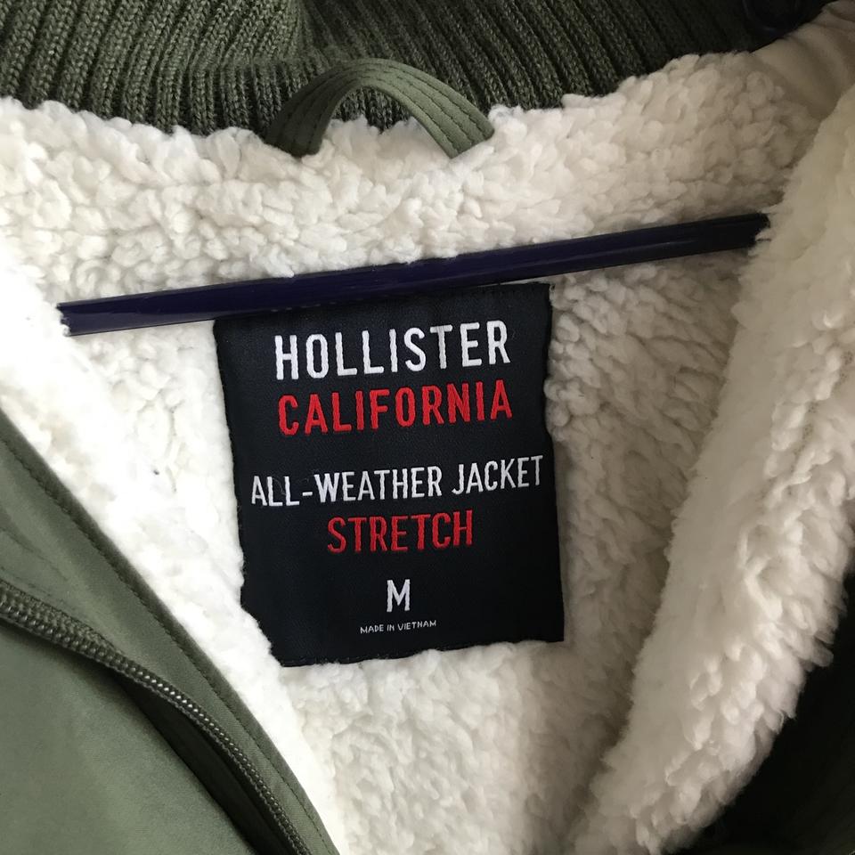 Green Hollister All-Weather Jacket Stretch in Size