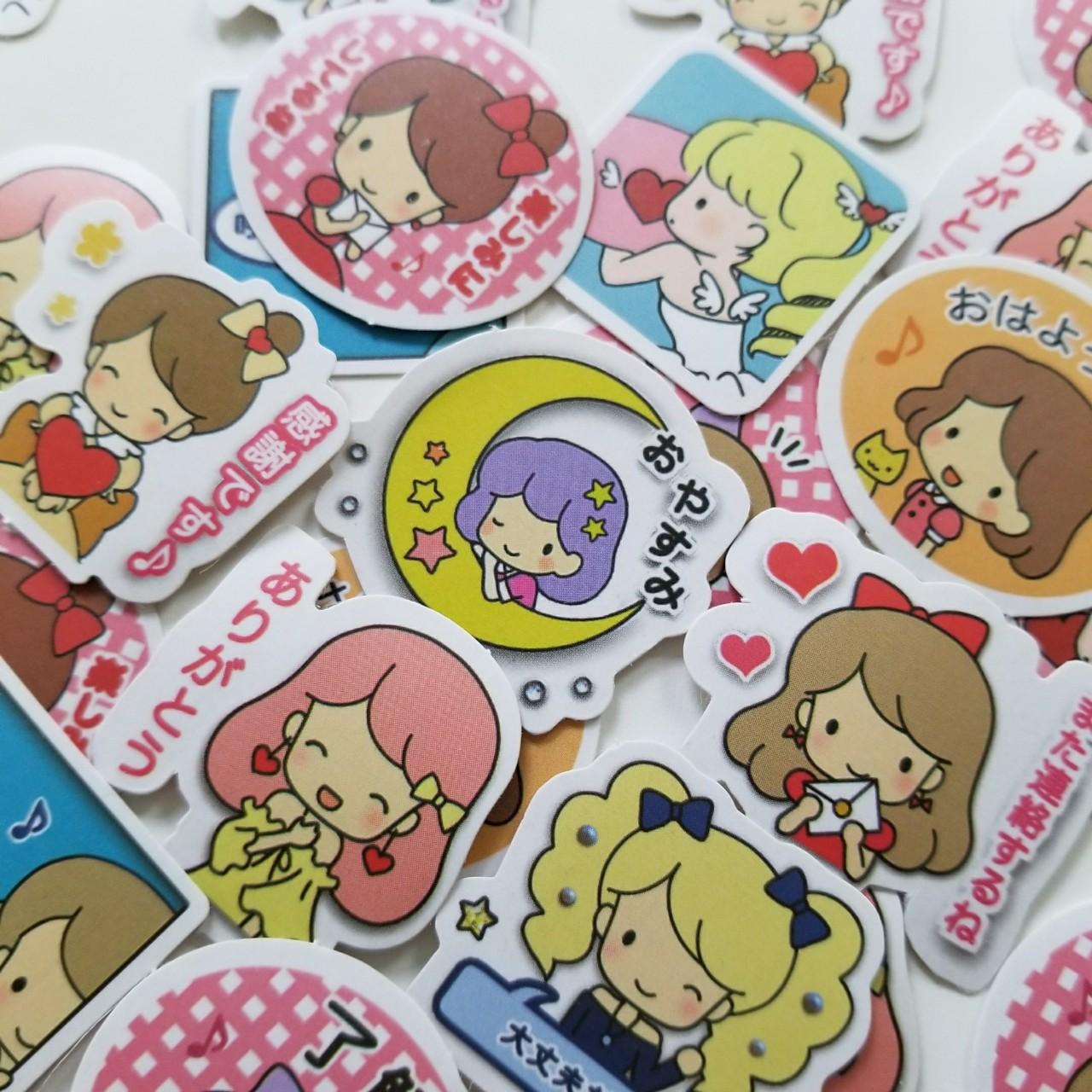 Kawaii Girls Stickers Set B This set includes 40 - Depop