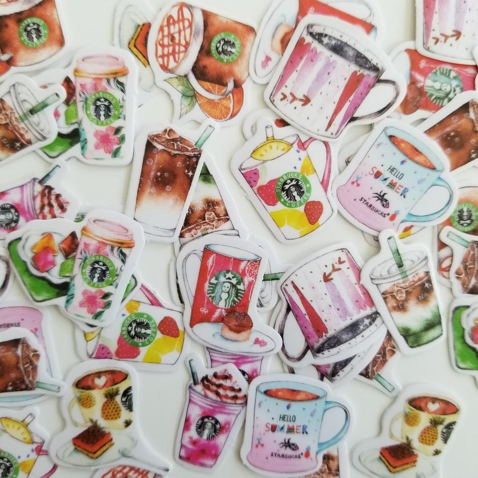 Starbucks Stickers Set of 8 ☕️ Quirky and cute hand - Depop