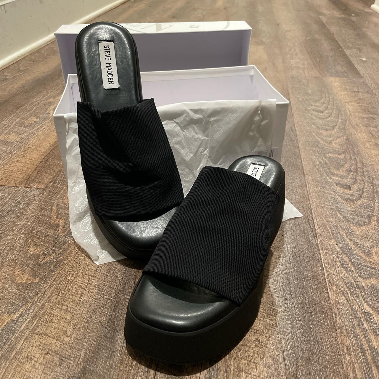 Steve Madden Platform slides😎🖤 Y’all know I don’t... Depop
