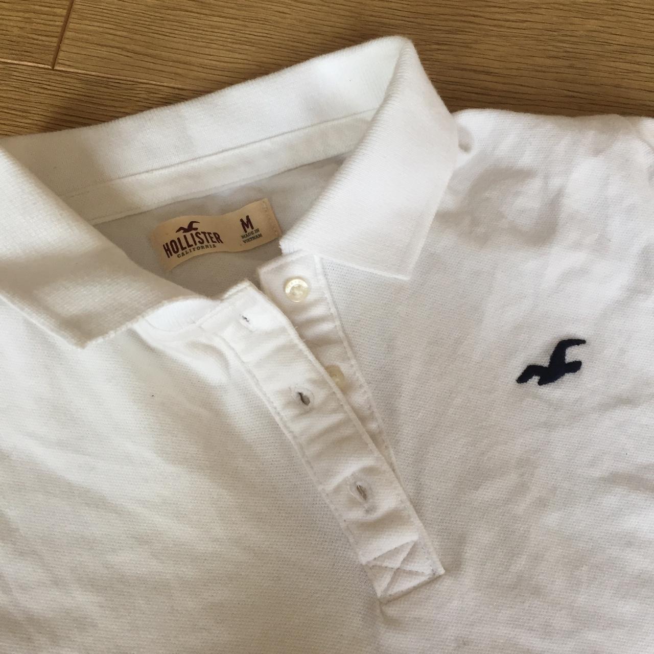 Hollister white outlet polo shirt