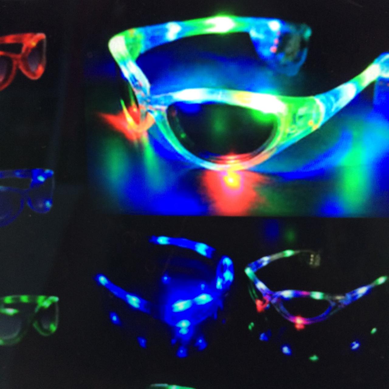 LED flashing glasses, groovy light up glasses in RED... Depop
