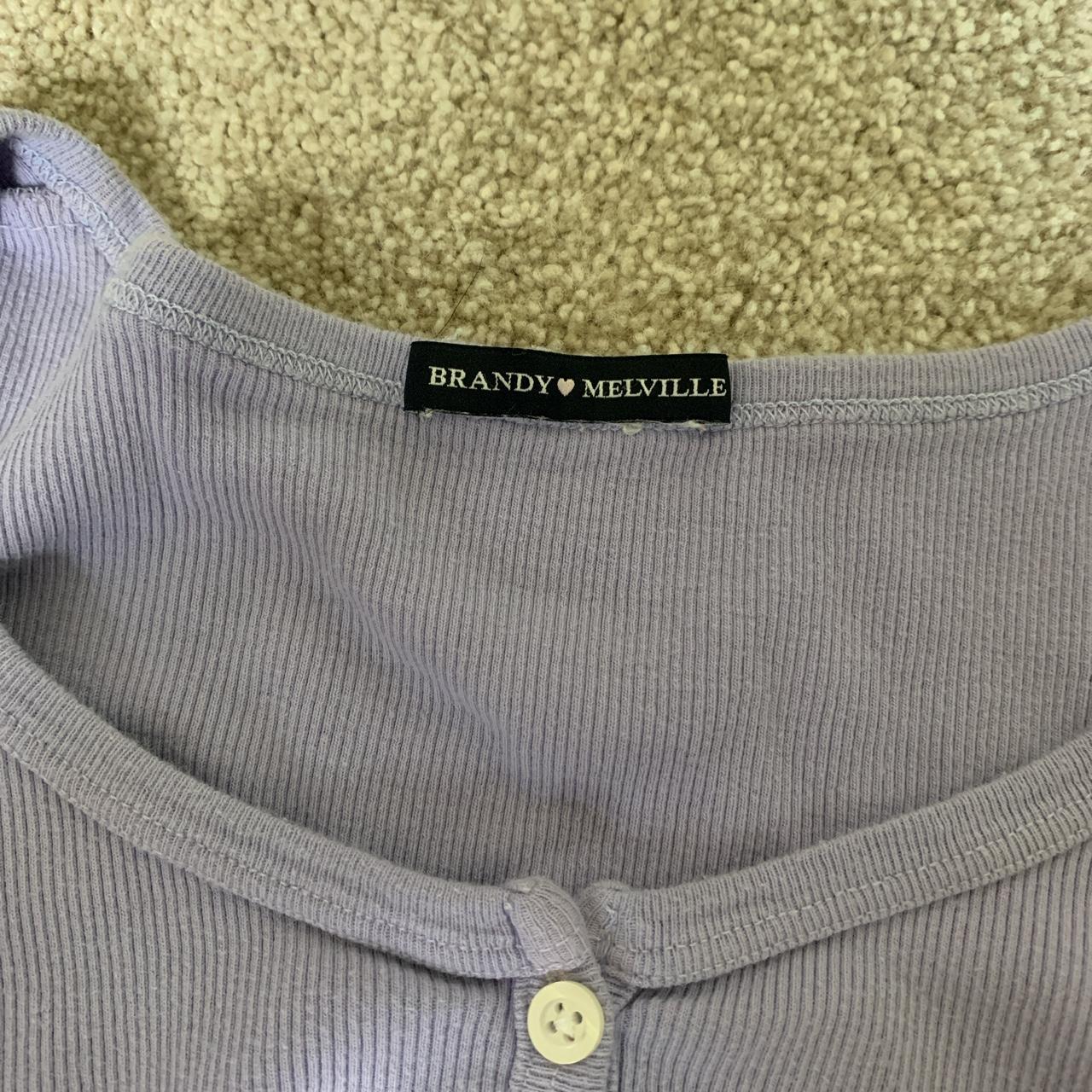 PURPLE BRANDY MELVILLE BUTTON UP TOP💜💜 Great... Depop