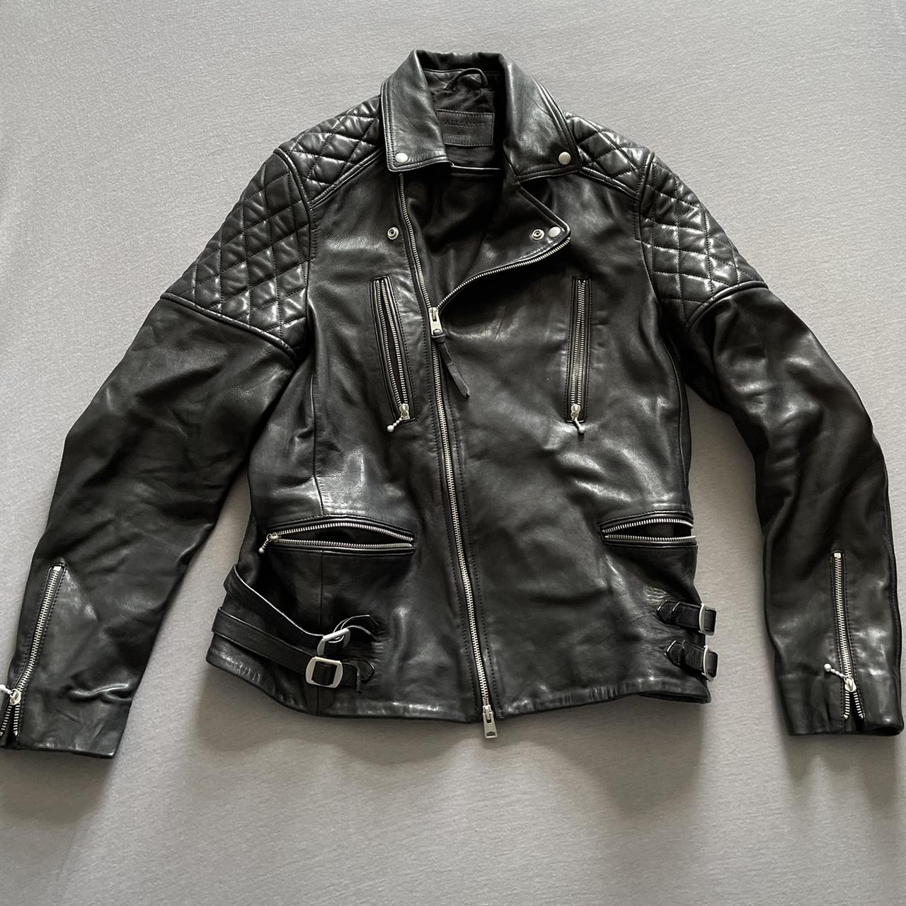 All Saints Men s Yuku Leather Jacket Large It s. Depop