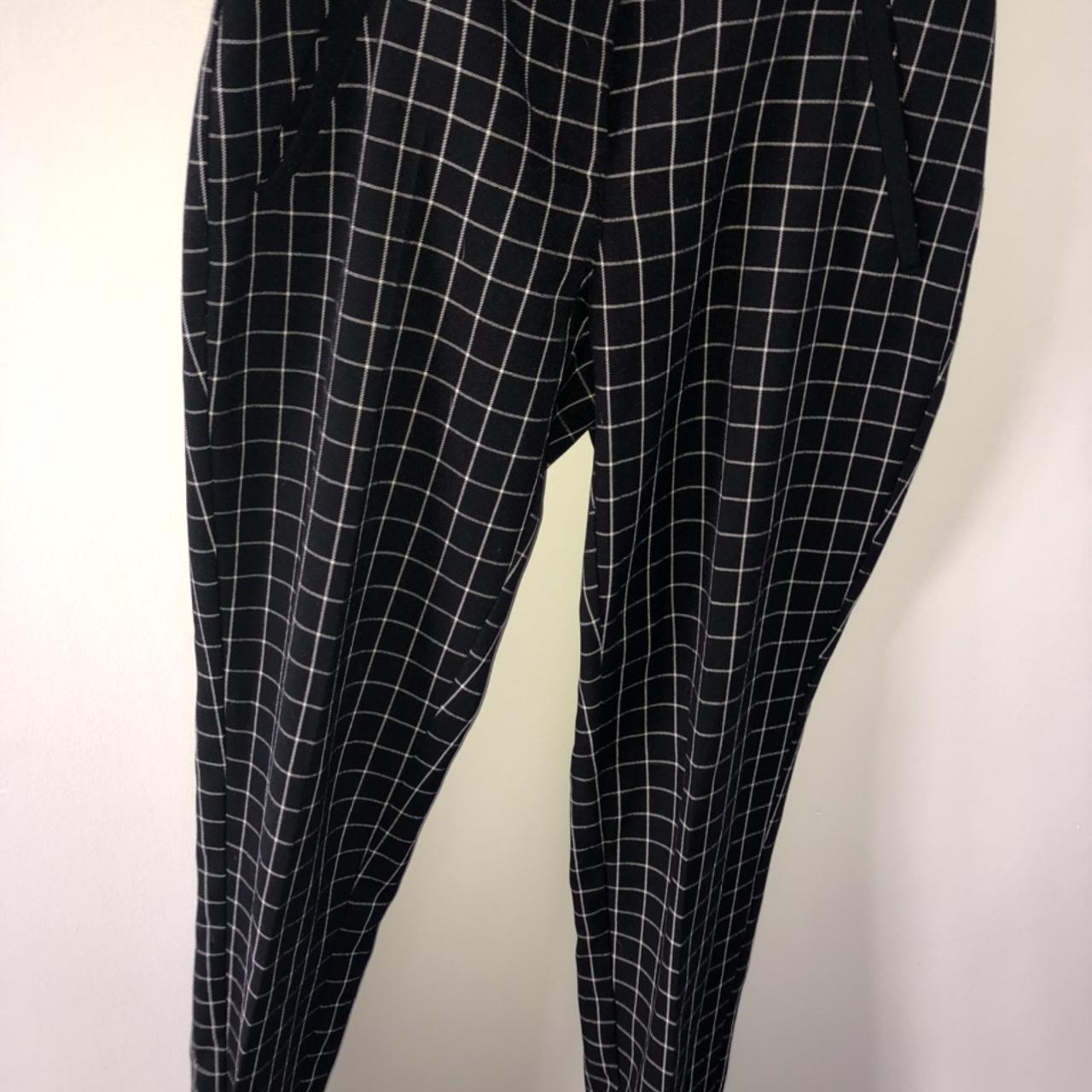 Primark black check trouser Only worn once Size 6 Depop