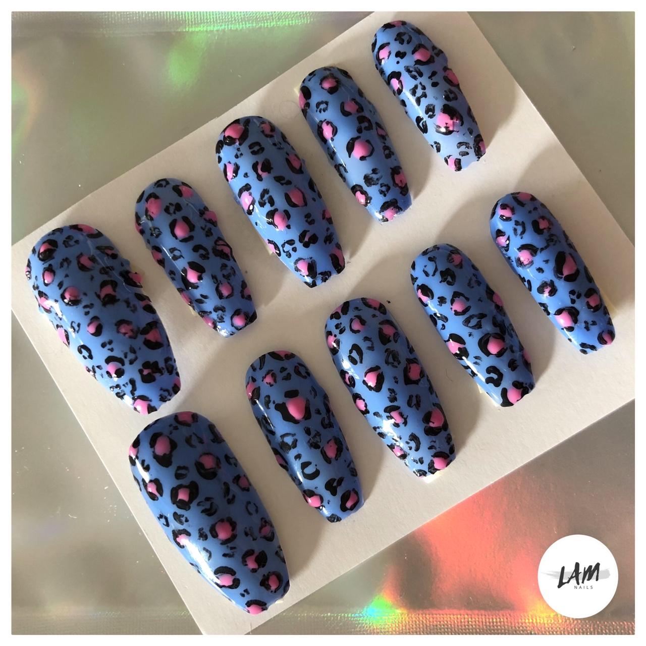 Glossy Black Louis Vuitton Inspired Press on Nails - - Depop