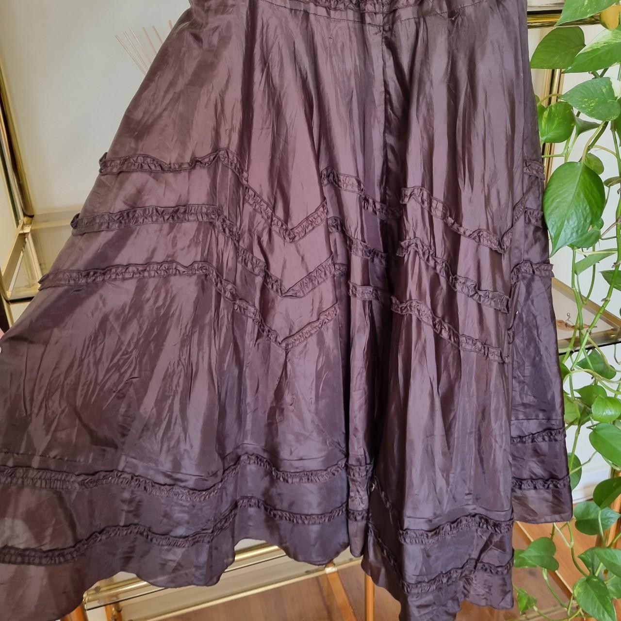Fairy garden fit 🐻 Espresso brown maxi skirt w zig... Depop