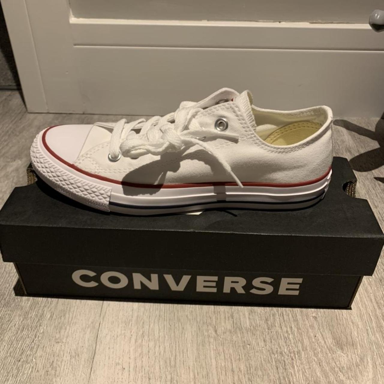 BRAND NEW White Low Top Converse Never Worn Still... - Depop